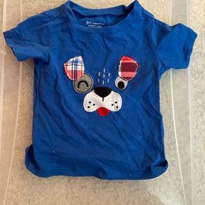 First Impressions 6-9 month baby boy blue puppy tshirt tee plaid